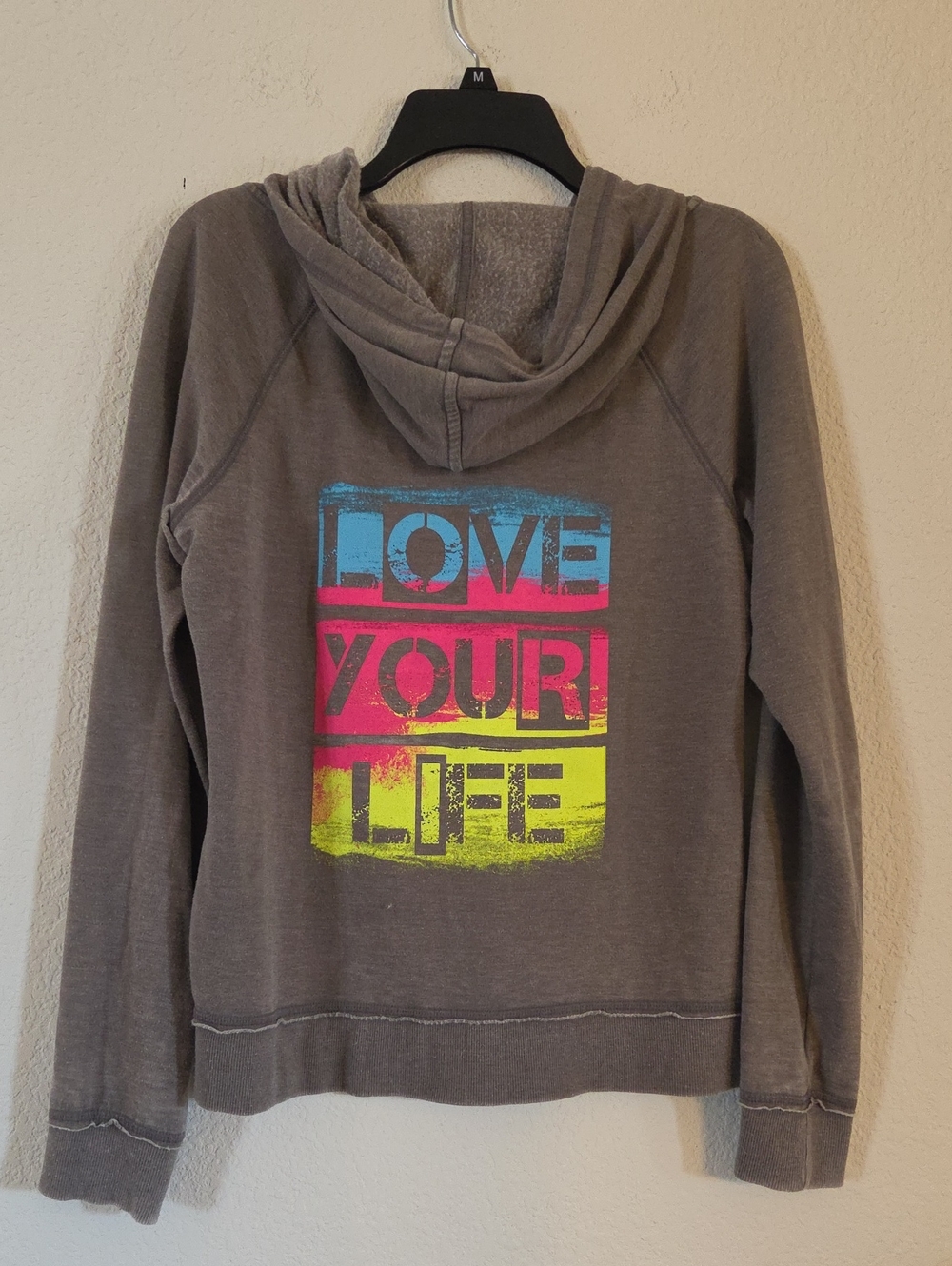 Hang Ten Gray Hoodie with Blue Pink Yellow Graphic